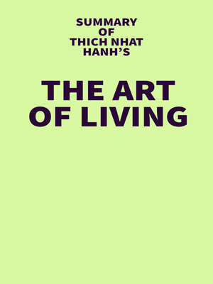 cover image of Summary of Thich Nhat Hanh's the Art of Living